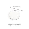 Polished silver stainless steel 3.0cm round dog tag pendant for DIY necklaces - Stainless Steel Large Round (7)