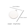 Round stainless steel military style pendant with size and weight measurements - Stainless Steel Round Tag with Hole (8)