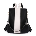 Zaino da donna minimalista bicolore bianco e nero con design antifurto e grande capacità interna - Nero