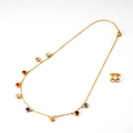 Set di gioielli in acciaio al titanio placcato oro 18K con pietre multicolore - Oro 18K