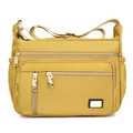Ginger yellow nylon crossbody bag with multiple zip pockets and adjustable strap - Yellow