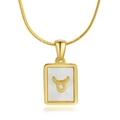 18K vergulde roestvrijstalen ketting met witte schelp Taurus-sterrenbeeld hanger - Stier