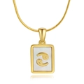 18K vergulde ketting met witte schelp Kreeft sterrenbeeld hanger en slangenketting ontwerp - Kreeft