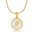 18K gold-plated stainless steel Sagittarius necklace with a white shell inlay - Sagittarius