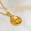 Collier avec pendentif signe du zodiaque Bélier en plaqué or 18K et design réversible - Bélier