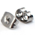 Silver stainless steel butterfly earring backs for DIY jewelry making accessories - 4.5*6mm / Original Stainless Steel
