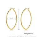 Detailansicht großer goldener Mobius-Ohrringe, Größe 47mm x 33mm und Gewicht 5,6g - 18K Gold / Gold (XJ-YQ3-3)