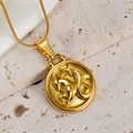 18K gold-plated stainless steel Capricorn zodiac pendant on a fine snake chain - Capricorn