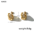 Unregelmäßige goldene Wellenohrstecker XJA025 Maße 19x14mm und ein Gewicht von 9,6g - Unregelmäßiger Wellen-C-Form-Stil (XJA025)