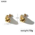 Detailansicht goldene unregelmäßige Tropfenohrringe mit 23mm Höhe und 10g Gewicht - Geometrischer Tropfenstil (XJA026)