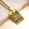 Gold-plated tarot necklace featuring The Empress pendant on a delicate Cuban chain - The Empress (Gold)