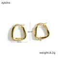 Pendientes geométricos irregulares de acero inoxidable dorado con medidas 26mm x 24mm - Estilo Cuadrado Irregular (XJA094)