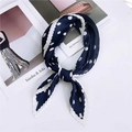 Navy blue pleated silk scarf with white polka dots for a retro chic neck accessory - Pleated Polka Dot (Navy)