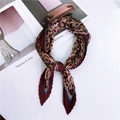 Pleated burgundy leopard print neck scarf with geometric lines and satin finish - Pleated Leopard (Red)