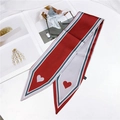 Sciarpa sottile con motivi a cuore rosso e bianco per capelli o borsa donna - Cuore Singolo Rosso