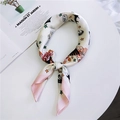 Chic 70cm square silk scarf with cat and rose prints for professional women's daily wear - 70cm / Astronaut Rabbit Pink