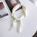 Elegant cream white silk scarf for women with a smooth satin finish and soft drape - 70cmx70cm / Off-white