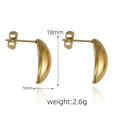 Orecchini a mezzaluna dorati lucidi con dimensioni 18mm per 5mm e misure - Oro 18K / Oro