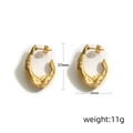 Irregular twisted 18K gold earrings with lava texture measuring 37mm by 22mm - 18K Gold / Gold (XJA044)