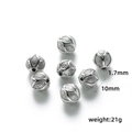 Detail von 10mm Retro-Metallperlen mit Blumenschnitzerei für DIY-Schmuckherstellung - Silber