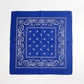 Bandana in cotone blu reale con motivo paisley bianco e design classico elegante - Blu Reale