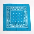 Bandana quadrata in cotone blu con motivo paisley bianco e marchio 100% cotone - Verde petrolio