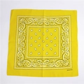 Bandana gialla in cotone con motivo paisley classico e stampa 100% cotone per donna - Giallo Brillante