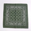 Bandana in cotone paisley verde scuro con etichetta materiale 100% cotone - Verde Scuro