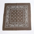 Bandana in cotone paisley marrone scuro con stampa 100% cotone e bordi rifiniti - Marrone
