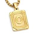 Gold plated stainless steel pendant necklace featuring a 3D embossed letter O on box chain - Gold O (With Box Chain)