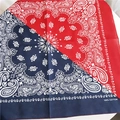 Bandana classica paisley in contrasto rosso e blu sciarpa quadrata in cotone 100% - Patchwork Rosso Blu