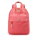 Mochila de nylon rosa para mujer con asas dobles y detalles de cuero para viaje - Rosa Sakura