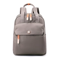 Fashionable grey nylon backpack for women featuring a minimalist compact design - Milk Tea