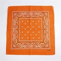 Bandana classica in cotone arancione con eleganti motivi paisley bianchi - Rosso Arancio