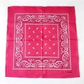 Bandana rossa paisley in 100% cotone con stampa quadrata bianca e nera - Rosa Rossa