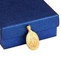 Religious Guadalupe oval pendant in 18K gold-plated finish with blue gift box - Gold (Pendant Only) 1.5*2.5