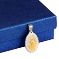 Two-tone 18K gold stainless steel Virgin Mary Guadalupe oval pendant in gold and silver - Two-tone Gold (Pendant Only) 1.5*2.5