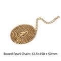 2.5mm gold 18K plated stainless steel box chain necklace with lobster clasp, 45+5cm - Gold Box Chain