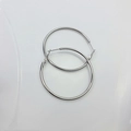 Grandi orecchini a cerchio minimalisti in acciaio al titanio argento con chiusura - Cerchio da 5cm (204 Acciaio al Titanio)
