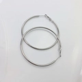 Grandi orecchini a cerchio minimalisti in acciaio al titanio argento lucido per donna con perno - Cerchio da 6cm (205 Acciaio al Titanio)