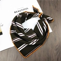 Elegant dark green silk scarf featuring red and white stripes and contrast rolled edges - Retro Dark Green Stripes (3 Dark Green Stripes)