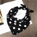 Foulard in seta a pois bianchi e neri per uno stile aziendale elegante e raffinato - Nero Classico a Pois Bianchi (7波点黑色)