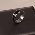 Anello sensore di temperatura in acciaio inossidabile argento e nero con numero 31 - US 7 / Argento