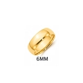 Anello minimalista da 6mm in acciaio al titanio con finitura dorata lucida e design a cupola - Misura 8 (Larghezza 6mm)