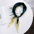 Green and yellow satin neck scarf with heart pattern and Blind for Love lettering - Green Text