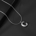 Pendentif lettre C argentée style ballon sur chaîne élégante pour femmes - Lettre C / Avec Chaîne Serpent