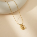 Collar dorado con colgante de letra G en globo 3D y cadena de serpiente fina - G Con Cadena de Serpiente