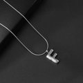 Gepolijste zilveren 3D-letter F ketting met slanke slangenketting voor dames - Letter F / Met Slangenketting