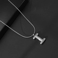 Zilveren ketting met ballonletter I hanger van gepolijst roestvrij staal voor dames - Letter I / Met Slangenketting