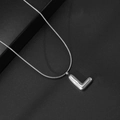 Zilveren ketting met 3D-letter L hanger en slangenketting voor dames sieraad - L / Met Slangenketting